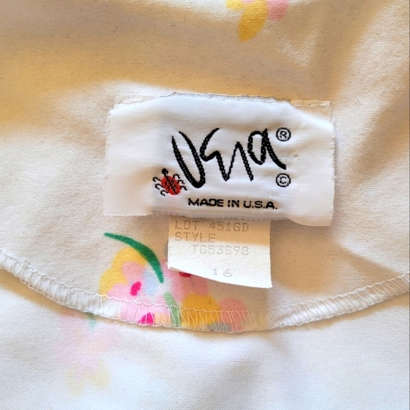70's Vera Neumann‎ Lady Bug Label Pastel Floral and Stripe Blouse - Picture 7 of 7